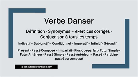 Verbe Danser Conjugaison D Finition Synonyme Exercices