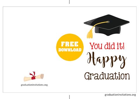 Free Printable Graduation cards Templates Graduation Invitations