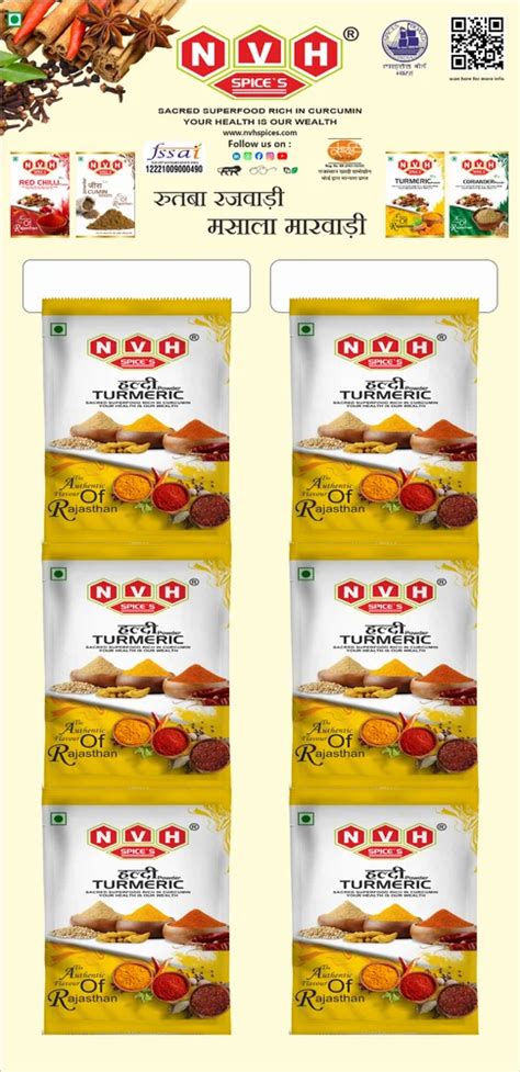 NvH Turmeric Powder Haldi Powder Pouch 60pc Hanger Mrp Rs 10 At Rs