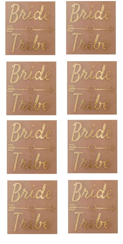 Six Gold Foiled Stickers That Say Bride Tribe