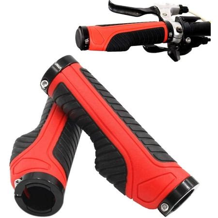 1 Pair Bike Handlebar Grips Bike Grips Ergonomic Non-Slip Rubber Bicycle Handle Grip Bike Handle ...