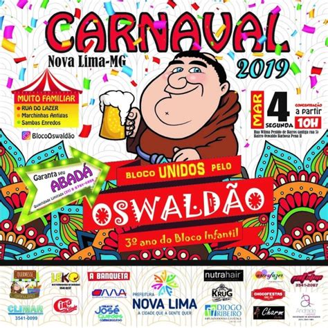 Bloco de Carnaval Unidos pelo Oswaldão em Nova Lima 2024 Sympla