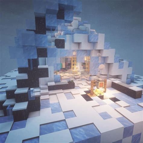 Minecraft Ice Cave Minecraft Crafts Minecraft Houses Minecraft Blueprints