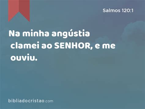 Salmos 120 1 Na minha angústia clamei ao SENHOR e me ouviu Bíblia