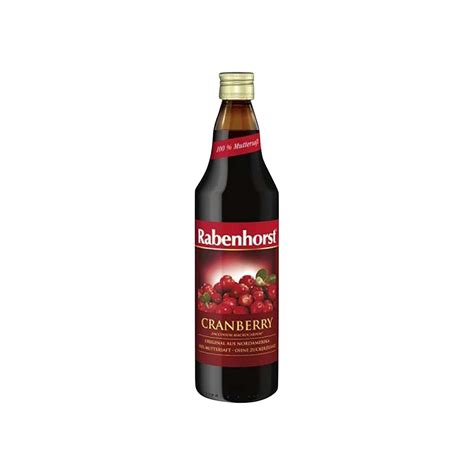 Rabenhorst 100 Pure Cranberry Juice 750ml The HoneyPot Health Store