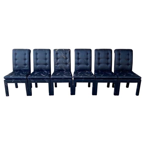 Postmodern Multi Colored Parsons Dining Chairs Set Of 6 For Sale At