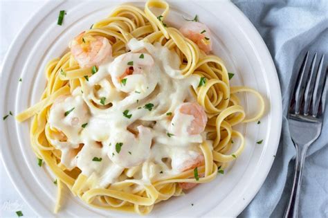 Shrimp Alfredo Pasta Recipe With Homemade Alfredo Sauce • Midgetmomma