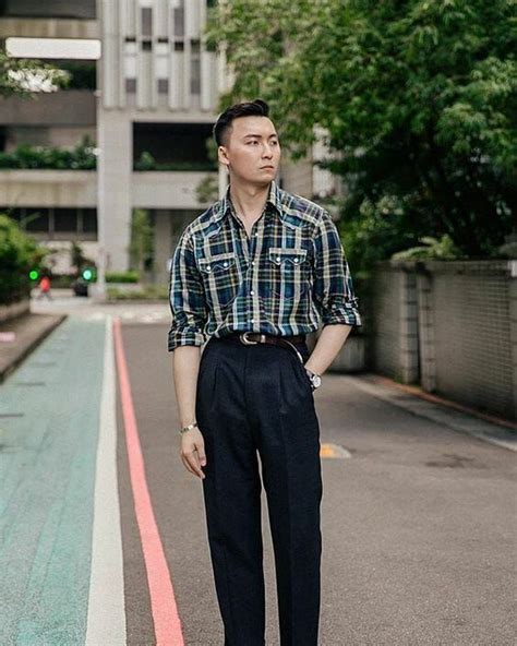 Pleated Shirt Men Outfit