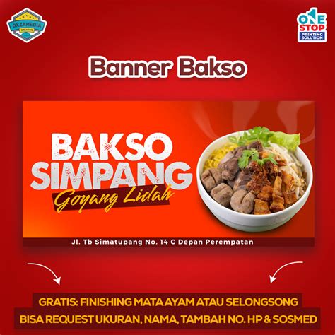 Jual Spanduk Banner Bakso Bisa Ganti Nama Dan Menu Gratis Desain