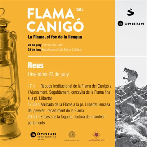 La Flama del Canigó arriba al Baix Camp Òmnium Cultural