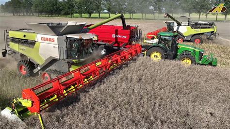 Rapsernte Neue Claas M Hdrescher Traktor John Deere