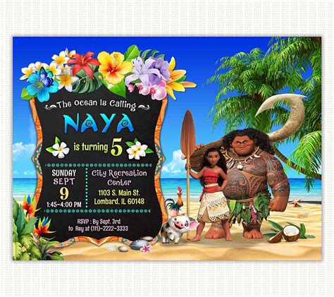 Moana Invitation Moana Birthday Invitation Moana Party Invitaciones ...