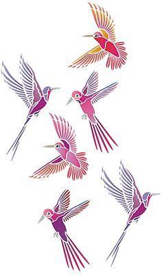 Humming Birds Stencil Henny Donovan Motif Bird Stencil Stencil