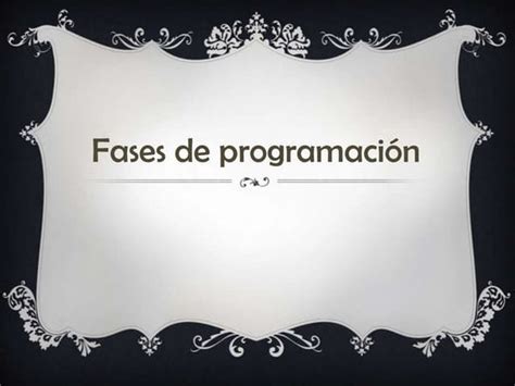 Fases Del Proceso De Programación