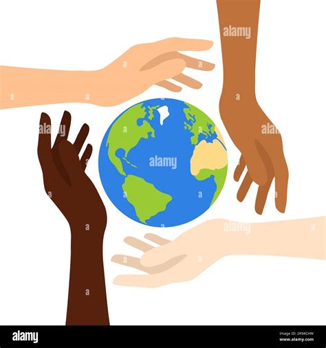 Women S Hands Of Different Skin Tones Holding Planet Earth Isolated On