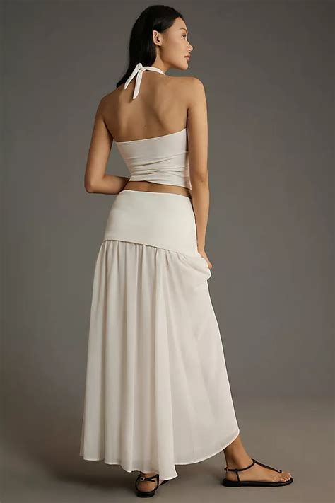 By Anthropologie Dropped Yoke Waist Maxi Skirt Anthropologie