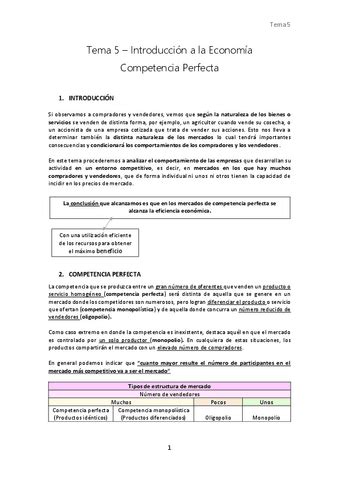 Tema 5 Introduccion La Economiaa Pdf