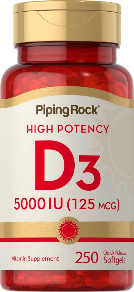 High Potency Vitamin D3 5000 Iu 250 Softgels Reviews Piping Rock