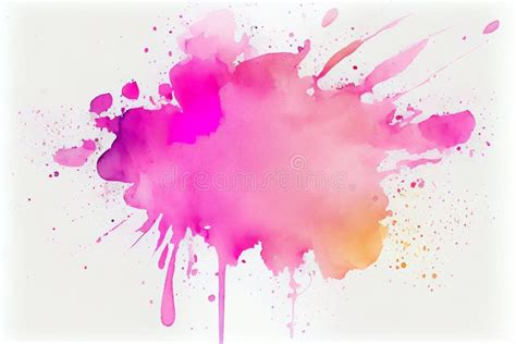 Abstract Pink Watercolor On White Background The Color Splashing On