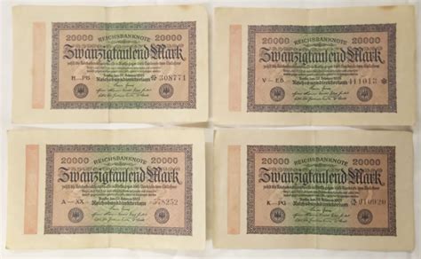 Banknoten Reichsbanknoten Zwanzigtausend Mark Versand