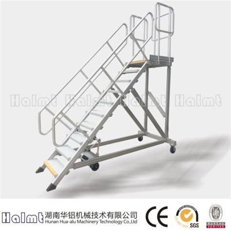 China Industrial Mobile Aluminium Platform Step Ladders China