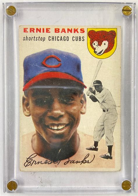 At Auction 1954 Topps Ernie Banks Rookie Baseball Card