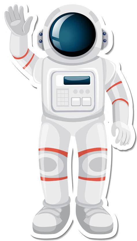 Astronaut Or Spaceman Cartoon Character In Sticker Style 2732384 Vector