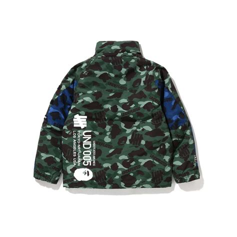 Bape X Undefeated Color Camo Snowboard Down Jacket Green Bluebape X Undefeated Color Camo