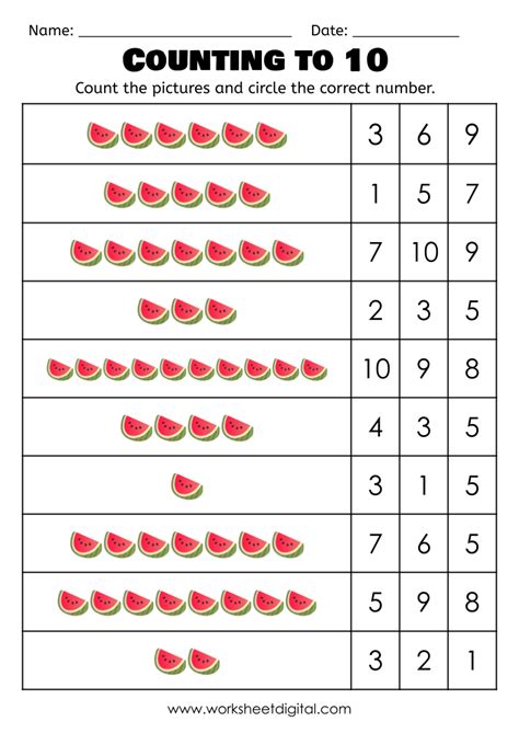 Counting To 10 Worksheet Digital Worksheets Library