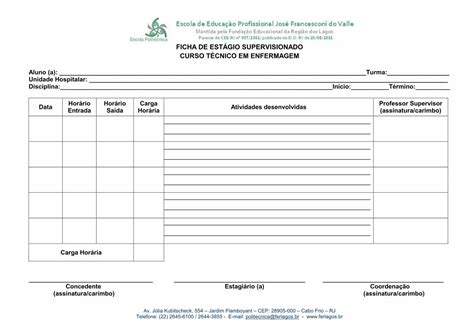 PDF FICHA DE ESTÁGIO SUPERVISIONADO CURSO TÉCNICO EM