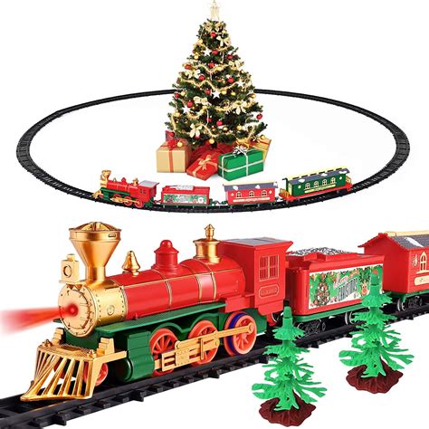 Christmas Train Set With Light Sound Electric Battery Operated