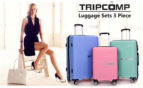 Amazon Tripcomp Luggage Piece Sets Suitcase Set With Double