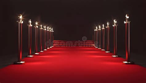 Red Carpet Entrance With Dramatic Volume Lighting Elegant Event Decor