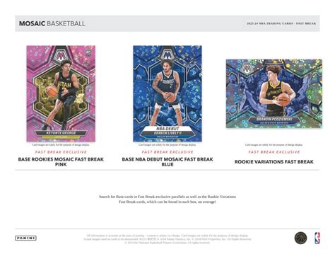 Panini Mosaic Fast Break Nba Basketball Cards