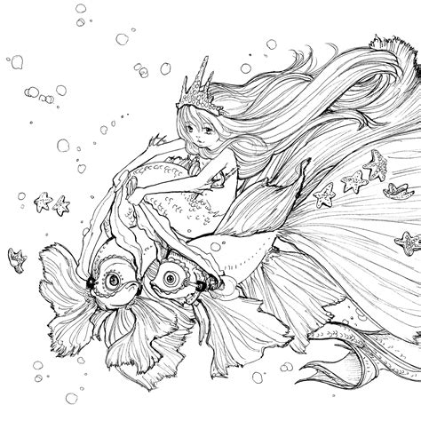 FREE Download- Manga Mermaid Colouring Page | Hobbycraft