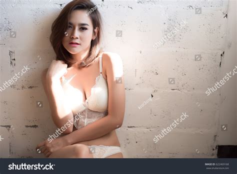 Sexy Beautiful Asian Woman White Lingerie Stock Photo 622469168 Shutterstock