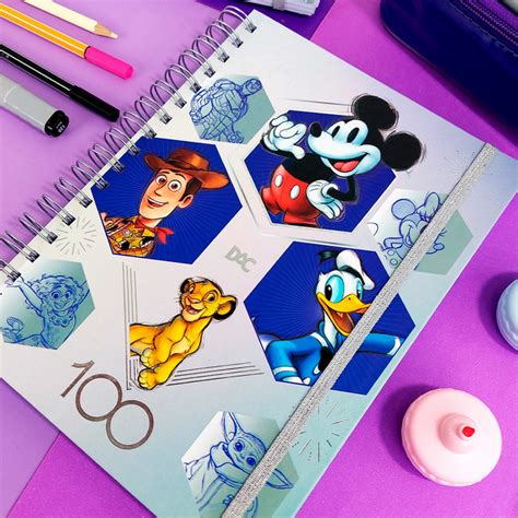 Caderno Smart Colegial Disney Edição Especial 100 Anos 80 Folhas