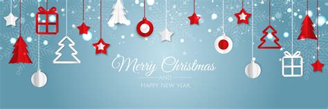 Christmas banner. Background Xmas objects viewed from above. Winter ...