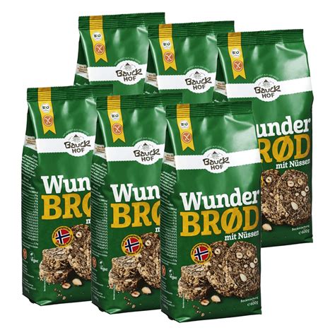 6 x Bio Backmischung Wunderbrød mit Nüssen 6x600g von Bauckhof kaufen