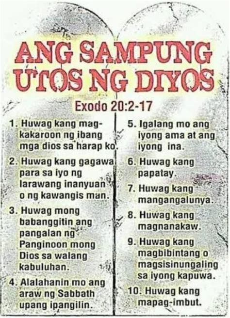 10 utos ng diyossampung utos - Brainly.ph