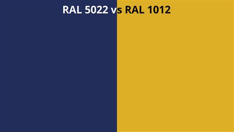 RAL 5022 Vs 1012 RAL Colour Chart UK