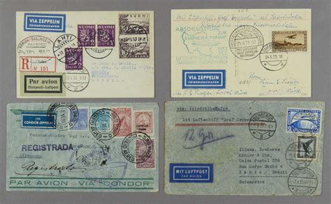 Lot AIRSHIP GRAF ZEPPELIN FLOWN POSTCARDS AND COVERS 1933