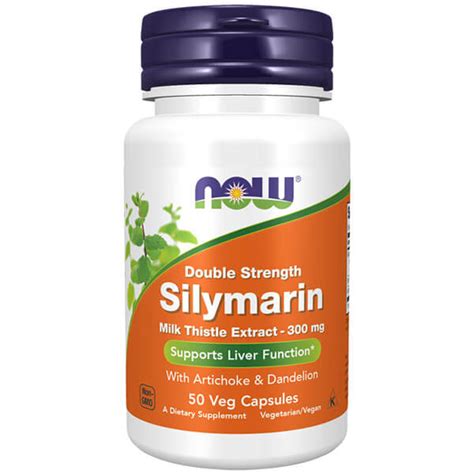 NOW Foods Silymarin Milk Thistle Extract Double Strength 300mg 50