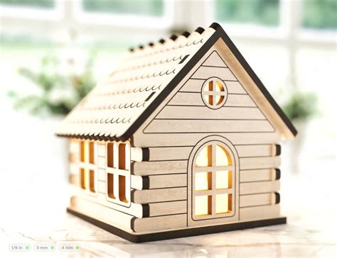 Candle Holder Wooden House Laser Cut Night Light Lamp Plywood Etsy