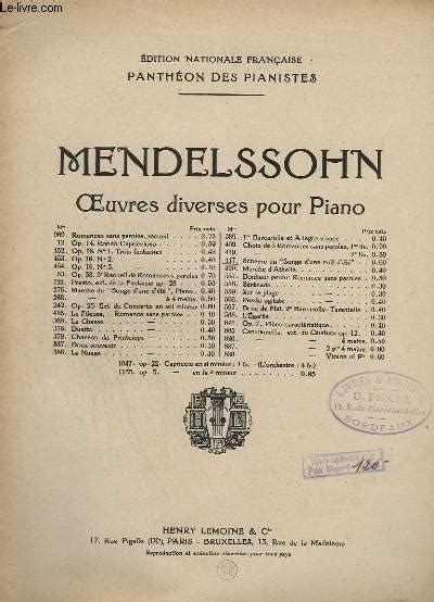 Oeuvres Diverses Pour Piano N Scherzo Du Songe D Une Nuit D