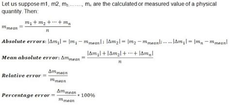 Measurement Units Of Physical Quantities And Errors