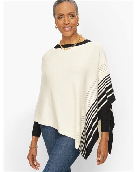 Talbots Asymmetrical Poncho In White Lyst Uk