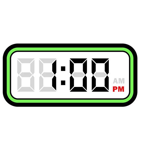 Digital Clock Time At 1 00 PM Digital Clock 12 Hour Format 32048595 PNG