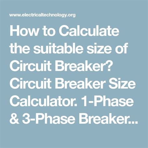 How To Size Breaker For Three Phase Motor