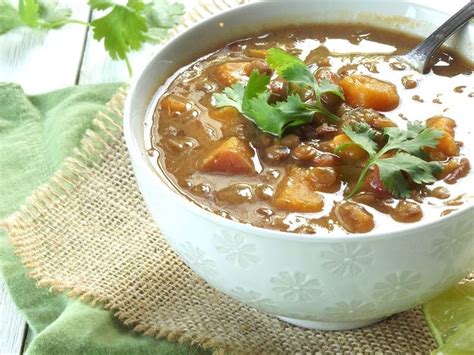 Curried Lentil Sweet Potato Soup Connoisseurus Veg Vegetarian Slow Cooker Recipes Sweet